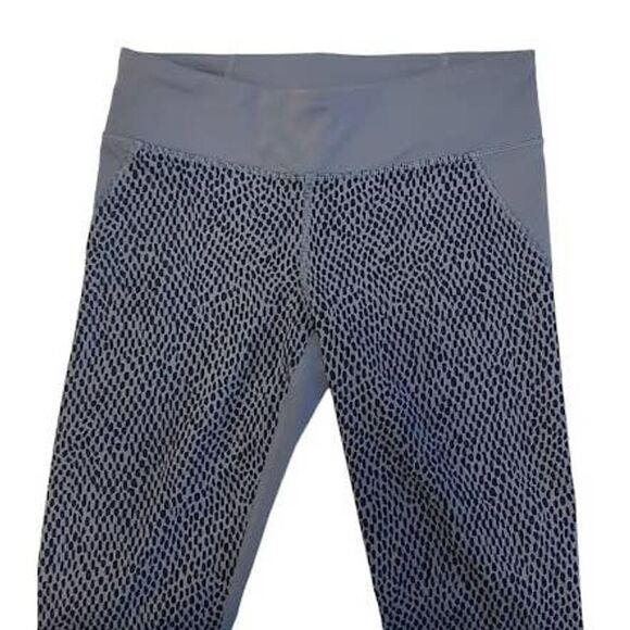 Under Armour Heat Gear Fitted Blue Crop Leggings Workout Capris Small - Picture 5 of 6